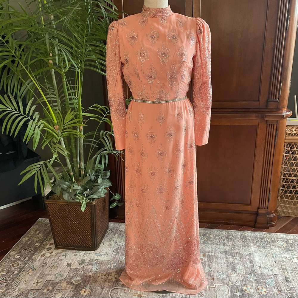 Alyce Designs Modest Vintage Sequin Formal Dress
